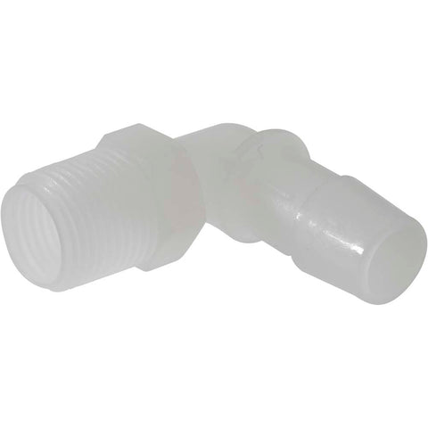 Barbed Tube Elbow: Single Barb, 1/2" Barb, 3/8" NPT