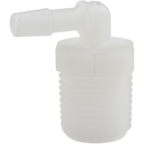 Barbed Tube Elbow: 1/4" Barbs, 1/2" NPT