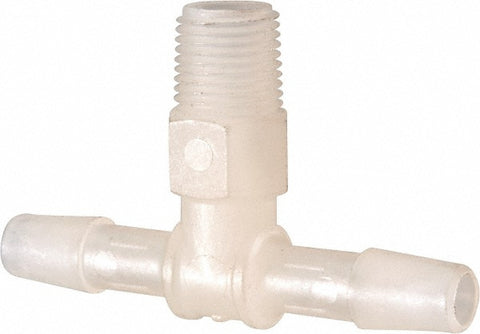 Barbed Tube Branch Tee: 1/4" Barbs, 1/8" NPT