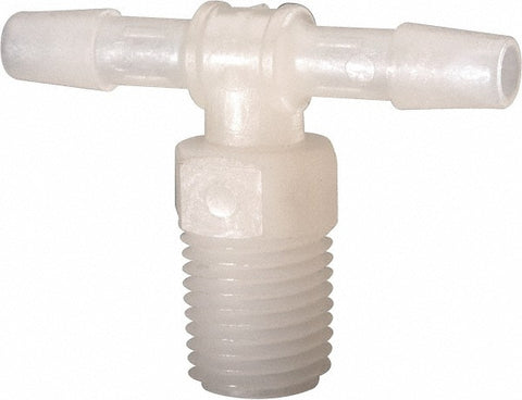 Barbed Tube Branch Tee: 1/4" Barbs, 1/4" NPT