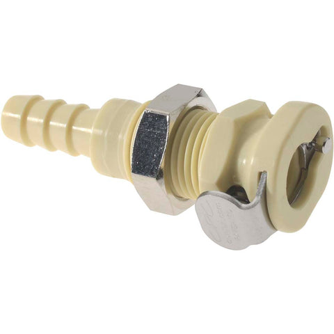 1/8" Nominal Flow, 1/4" ID, Female, Panel Mount Hose Barb-Female Socket