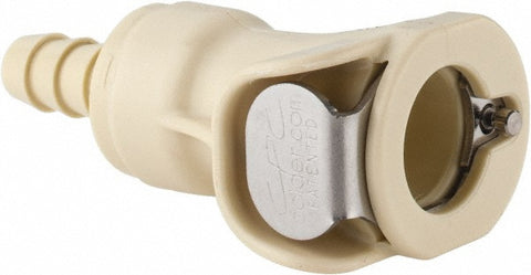 1/4" Nominal Flow, 1/4" ID, Female, Inline Hose Barb-Female Socket