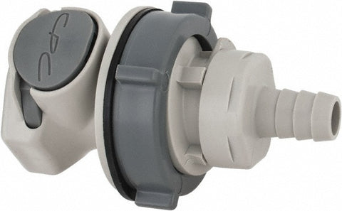 3/8" Nominal Flow, 3/8" ID, Female, Panel Mount Hose Barb-Female Socket