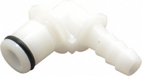 1/4" Nominal Flow, 1/4" ID, Male, Elbow Hose Barb-Male Plug