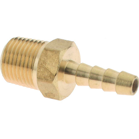 Barbed Hose Fitting: 1/8" x 1/8" ID Hose, Male Connector