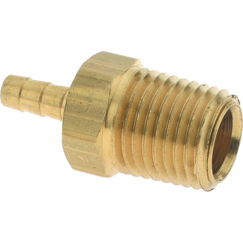 Barbed Hose Fitting: 1/4" x 1/8" ID Hose, Male Connector
