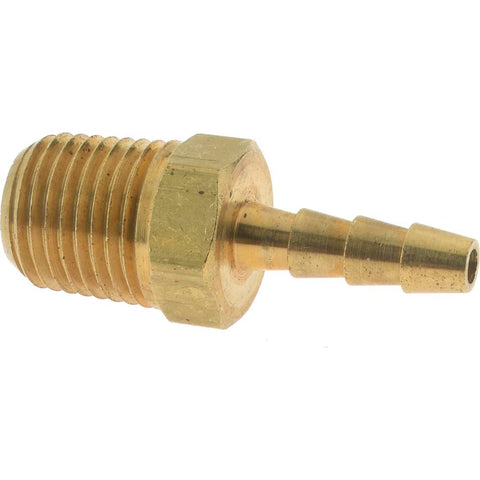 Barbed Hose Fitting: 1/4" x 3/16" ID Hose, Male Connector