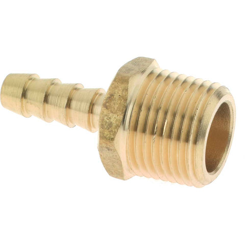 Barbed Hose Fitting: 3/8" x 1/4" ID Hose, Male Connector