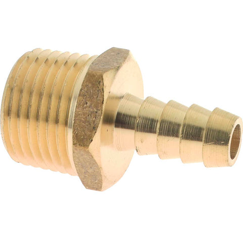 Barbed Hose Fitting: 1/2" x 3/8" ID Hose, Male Connector