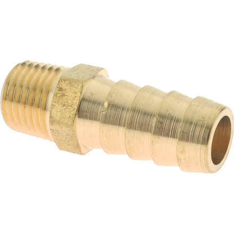 Barbed Hose Fitting: 1/4" x 1/2" ID Hose, Male Connector