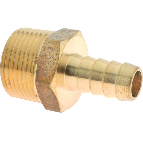 Barbed Hose Fitting: 3/4" x 1/2" ID Hose, Male Connector