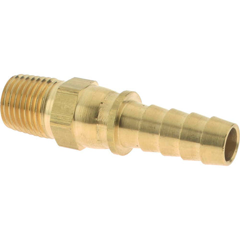 Barbed Hose Fitting: 1/4" x 3/8" ID Hose, Male Connector