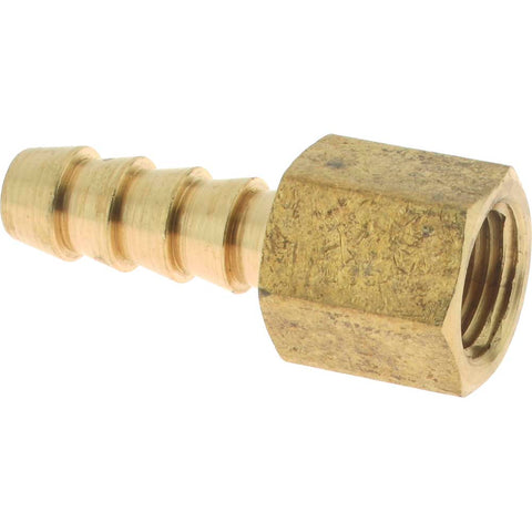 Barbed Hose Fitting: 1/8" x 1/4" ID Hose, Female Connector
