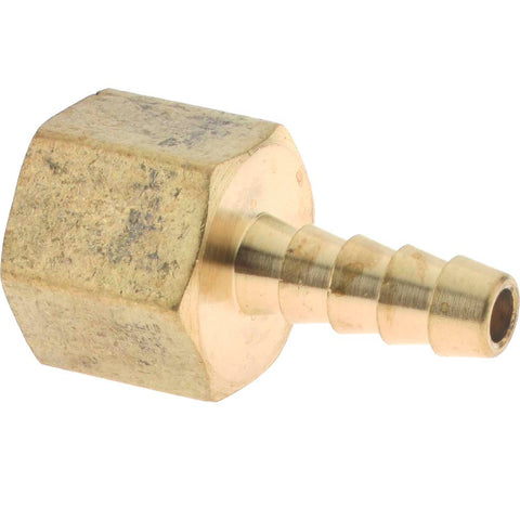 Barbed Hose Fitting: 3/8" x 1/4" ID Hose, Female Connector