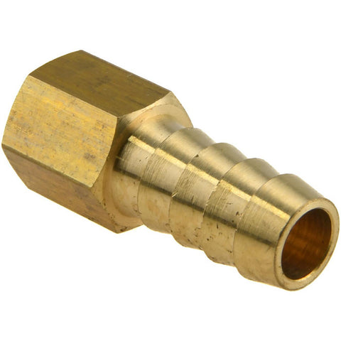 Barbed Hose Fitting: 1/8" x 3/8" ID Hose, Female Connector