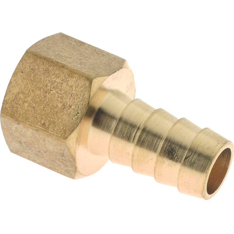 Barbed Hose Fitting: 1/2" x 1/2" ID Hose, Female Connector