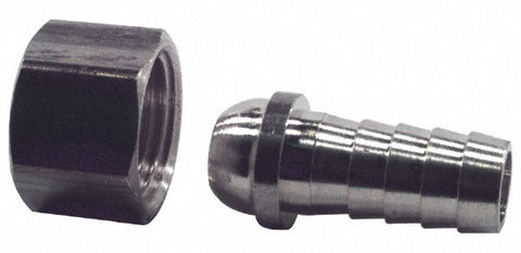 Barbed Hose Fitting: 1/2" x 3/8" ID Hose, Female Connector