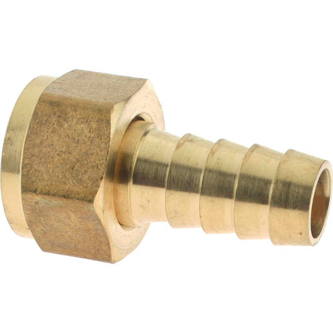 Barbed Hose Fitting: 1/2" x 1/2" ID Hose, Female Connector