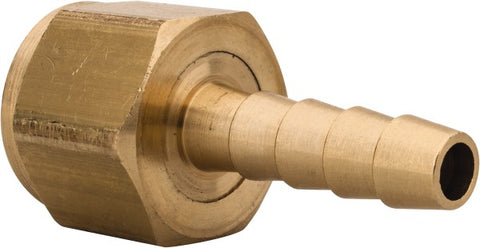 Barbed Hose Fitting: 3/8" x 1/4" ID Hose, Female Connector