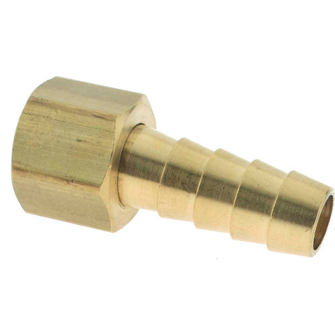 Barbed Hose Fitting: 1/4" x 3/8" ID Hose, Female Connector