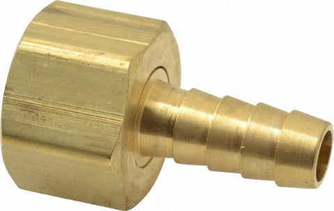 Barbed Hose Fitting: 1/2" x 3/8" ID Hose, Female Connector