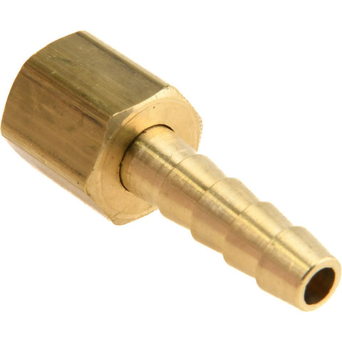 Barbed Hose Fitting: 7/16" x 1/4" ID Hose, Female Connector