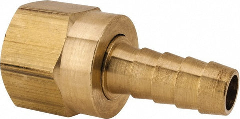 Barbed Hose Fitting: 3/4" x 3/8" ID Hose, Female Connector