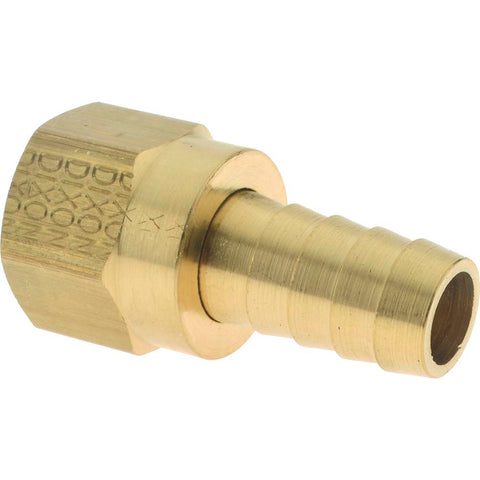 Barbed Hose Fitting: 3/4" x 1/2" ID Hose, Female Connector
