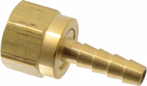 Barbed Hose Fitting: 5/8" x 1/4" ID Hose, Female Connector