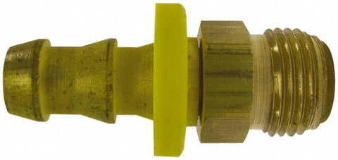 Barbed Push-On Hose Male Connector: 7/16" UN, Brass