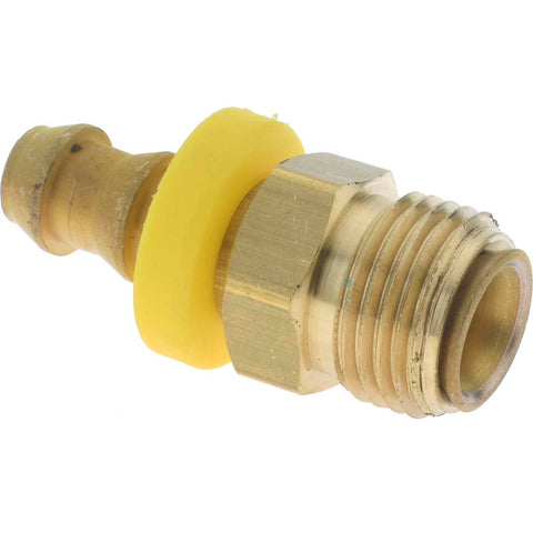 Barbed Push-On Hose Male Connector: 5/8" UN, Brass