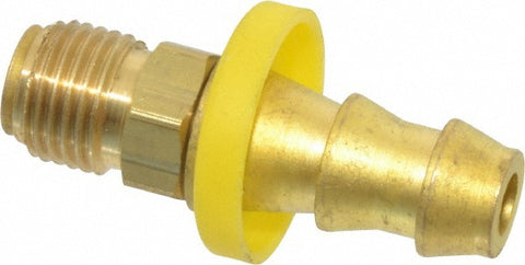 Barbed Push-On Hose Male Connector: 1/2" UN, Brass