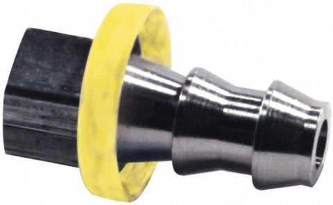 Barbed Push-On Hose Female Connector: 1/2" UN, Brass, 3/8" Barb