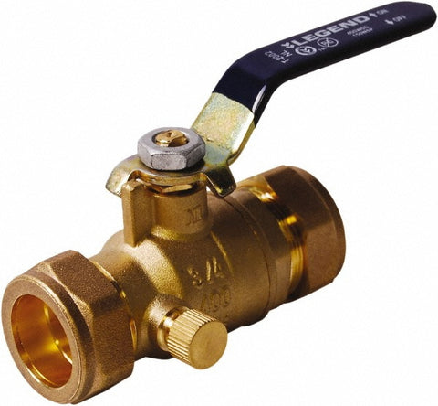 2-Way Manual Ball Valve: 3/4" Pipe, Full Port