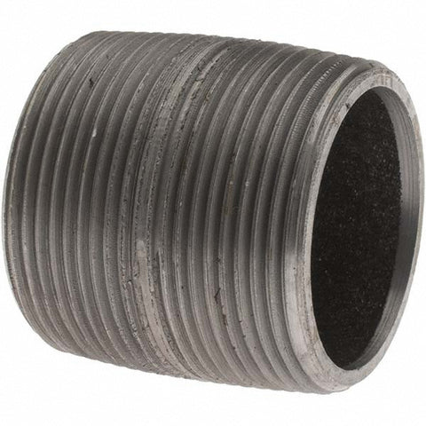 Black Pipe Nipple: 1-1/2" Dia x 1-3/4" Long, Schedule 80
