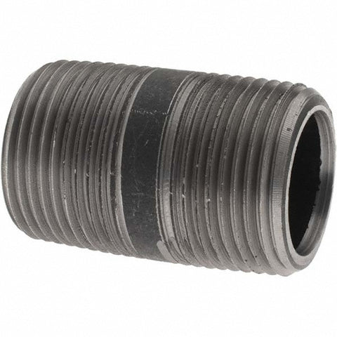 Black Pipe Nipple: 1" Dia x 2" Long, Schedule 80
