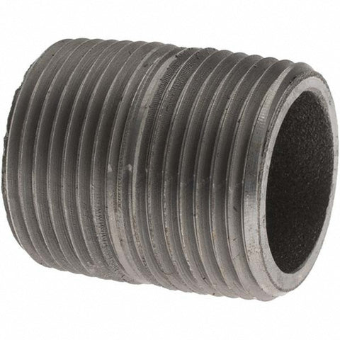 Black Pipe Nipple: 1" Dia x 1-1/2" Long, Schedule 80