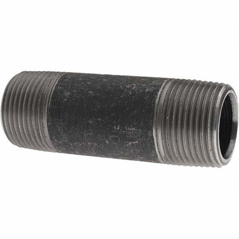 Black Pipe Nipple: 1" Dia x 3-1/2" Long, Schedule 80