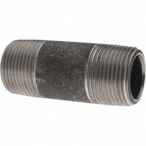 Black Pipe Nipple: 1" Dia x 3" Long, Schedule 80