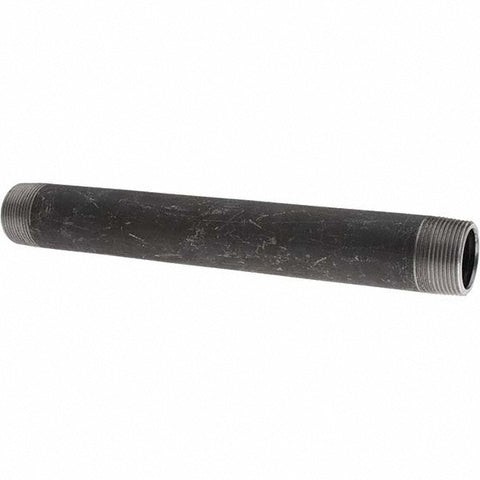 Black Pipe Nipple: 1-1/4" Dia x 12" Long, Schedule 80