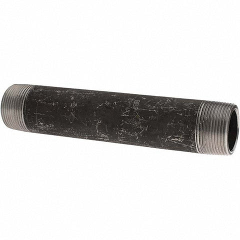 Black Pipe Nipple: 1-1/4" Dia x 8" Long, Schedule 80