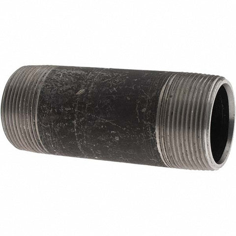 Black Pipe Nipple: 1-1/2" Dia x 4-1/2" Long, Schedule 80