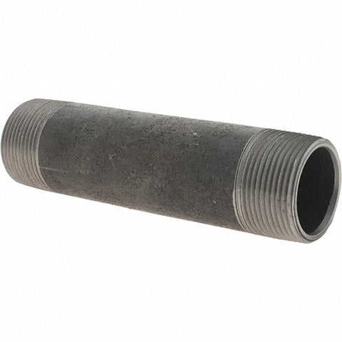 Black Pipe Nipple: 1-1/4" Dia x 6" Long, Schedule 80