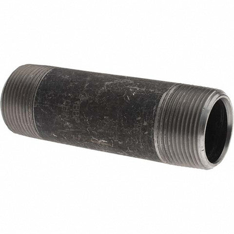 Black Pipe Nipple: 1-1/4" Dia x 5" Long, Schedule 80
