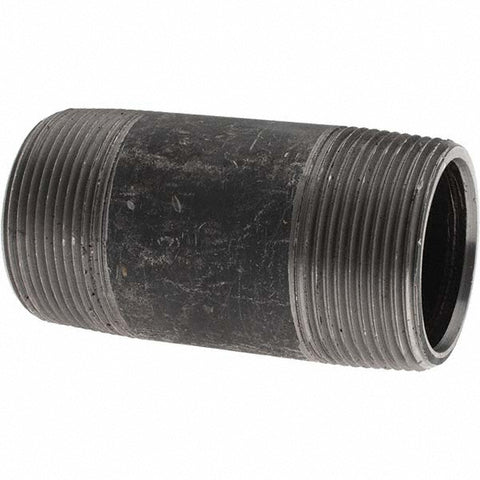 Black Pipe Nipple: 1-1/2" Dia x 3-1/2" Long, Schedule 80