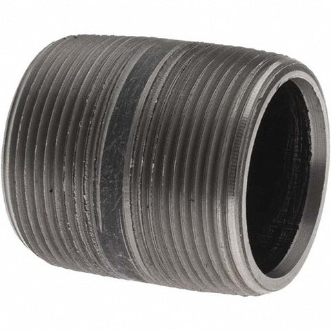 Black Pipe Nipple: 1-1/2" Dia x 2" Long, Schedule 80
