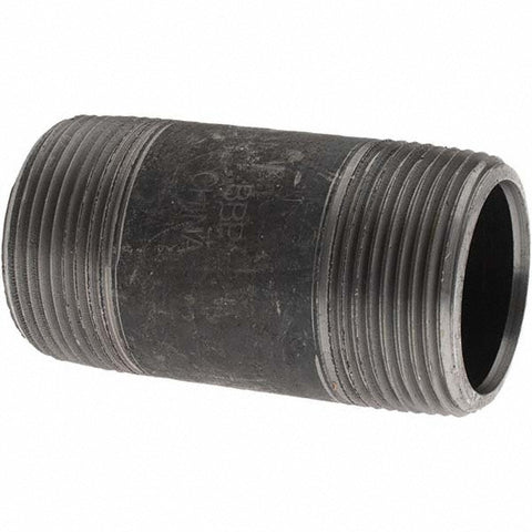 Black Pipe Nipple: 1-1/4" Dia x 3" Long, Schedule 80