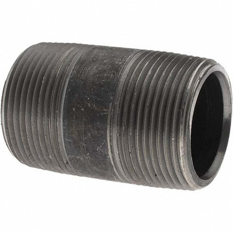 Black Pipe Nipple: 1-1/4" Dia x 2-1/2" Long, Schedule 80