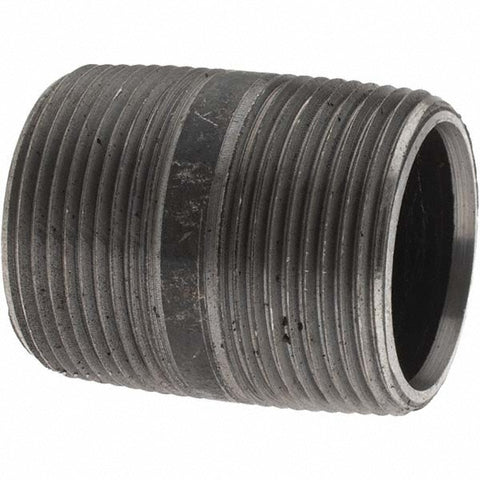 Black Pipe Nipple: 1-1/4" Dia x 2" Long, Schedule 80