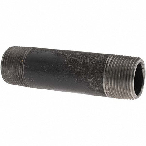 Black Pipe Nipple: 1" Dia x 4-1/2" Long, Schedule 80